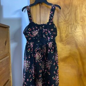 Black floral summer dress